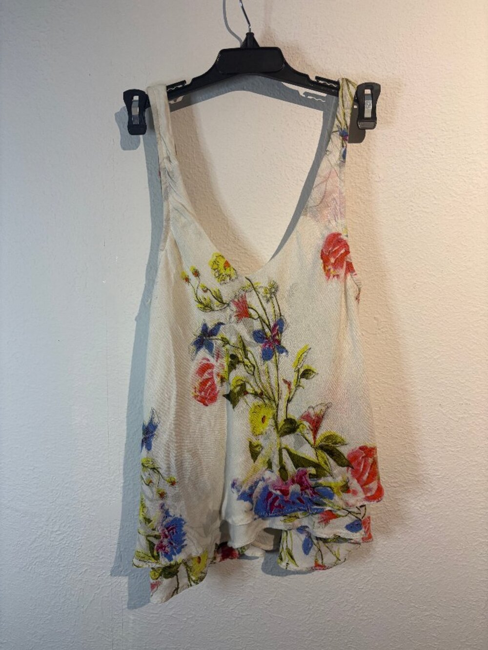 Intimately Free People Floral Swing Tank Cream Boho Flowy Top
